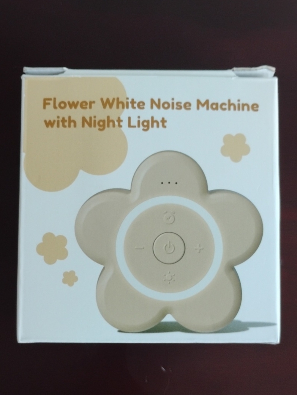 Flower-Shaped White Noise Machine Night Light - Beige